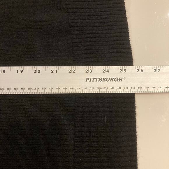 Nwot VINCE Sweater M Black Cashmere Wool Ribbed-Neck-Cuff-Hem Long-Sleeve - Picture 10 of 11